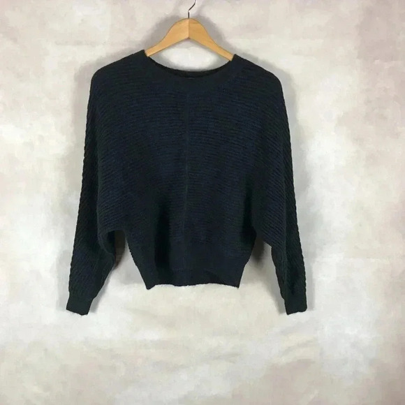 Michael MICHAEL KORS Black Ribbed Dolman Sleeve Sweater Size XS - Picture 2 of 9